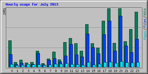 Hourly usage for July 2013