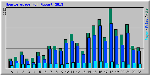 Hourly usage for August 2013