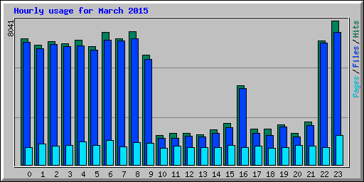 Hourly usage for March 2015