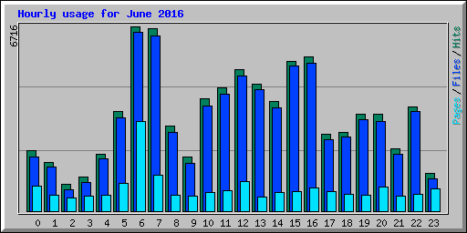 Hourly usage for June 2016