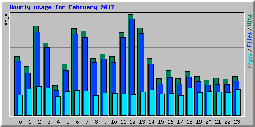 Hourly usage for February 2017
