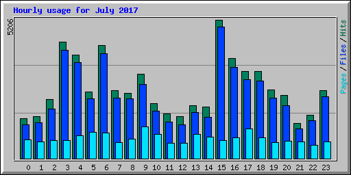 Hourly usage for July 2017